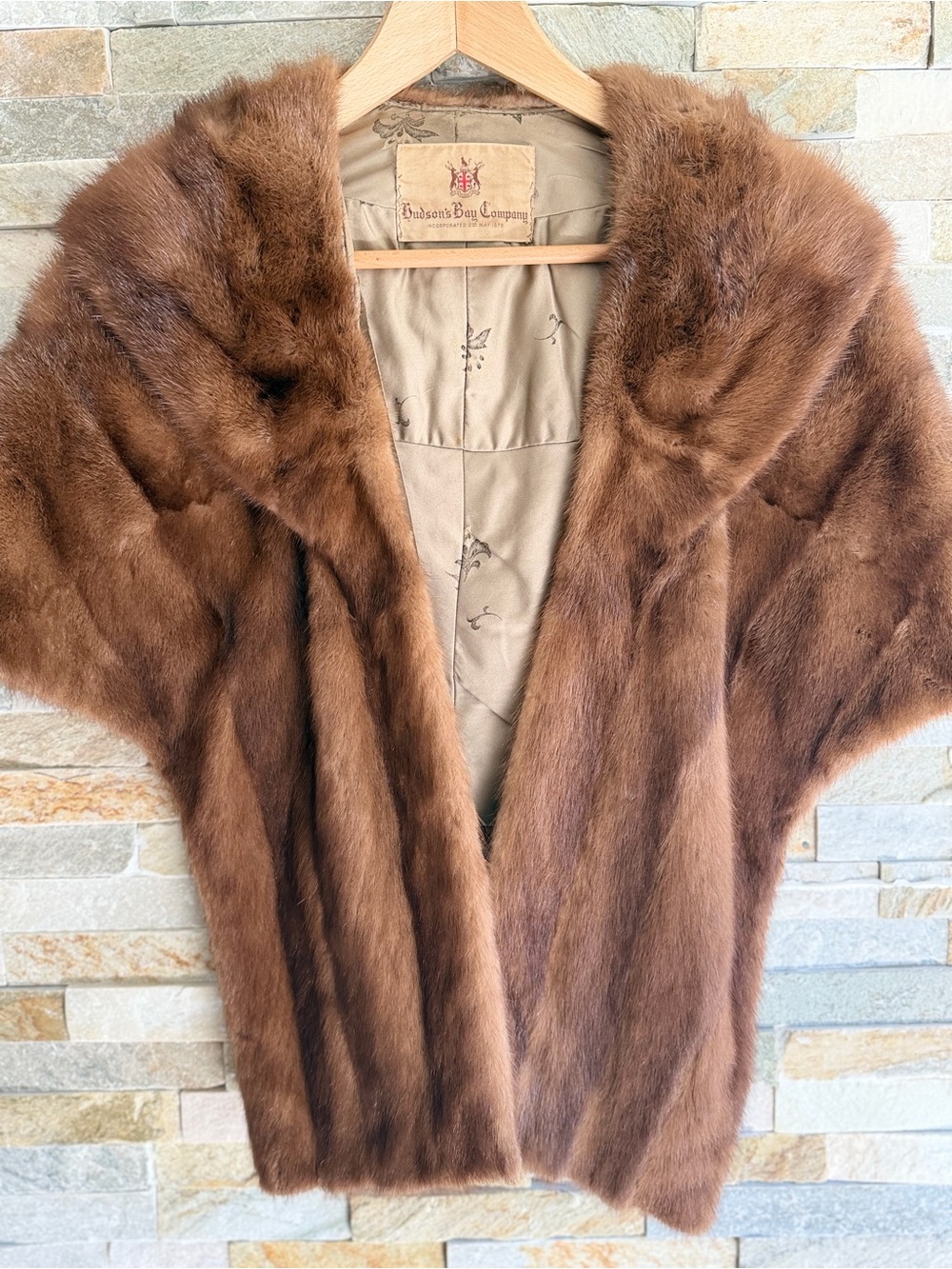 Hudson Bay company Brown Mink Fur stole